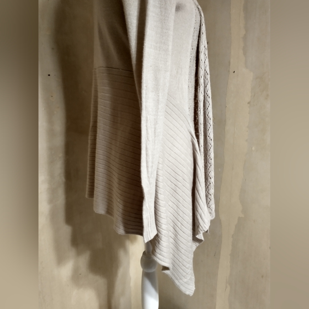 Beige Open-Front Sweater - Picture 10 of 12